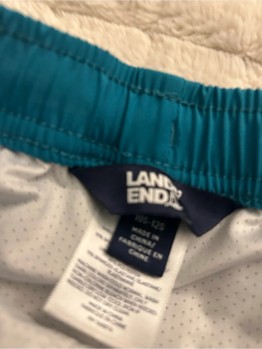 Lands' End Teal Elastic-Waist Swim Shorts plus 2nd pair art class M